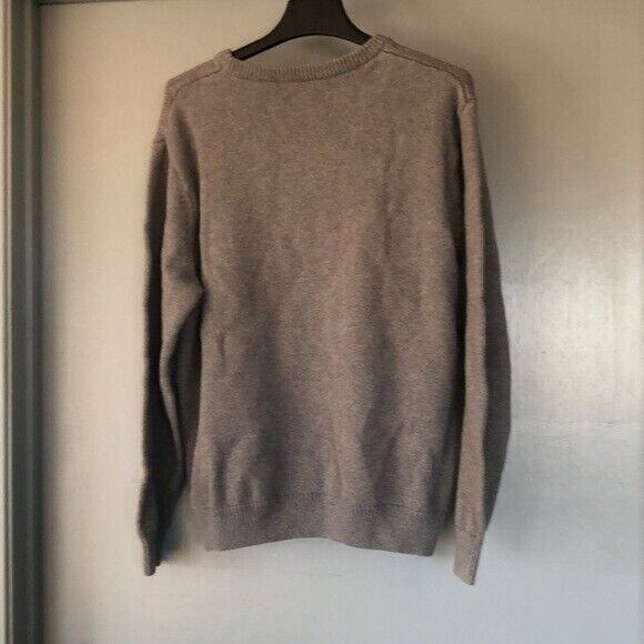 Chaps Grey Cotton Sweater Knit Crewneck Pullover Men’s XLT long sleeves - Picture 2 of 7